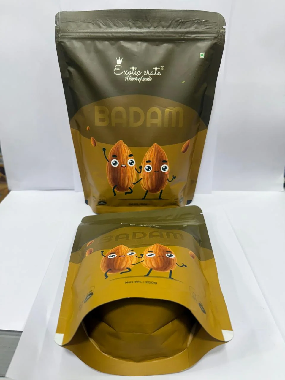 Exoticcrate California Almonds 250g Pouch Premium Whole Almonds