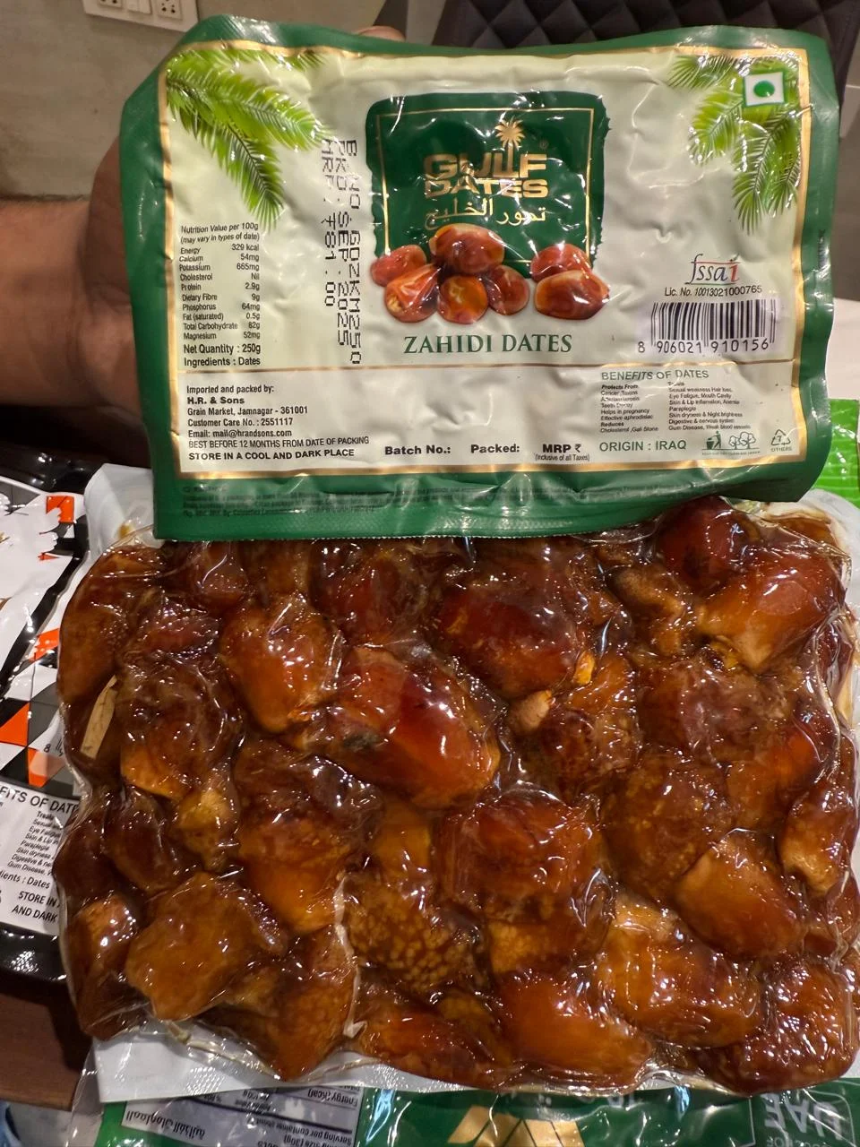 Gulf Wet Zahidi Dates A Grade Brown Vacuum Packed Dates